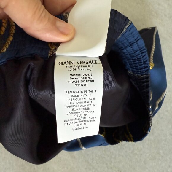 Versace Men's 1002476 Nautical Printe 100% Silk Twill Shorts, multiple sizes - Picture 8 of 12